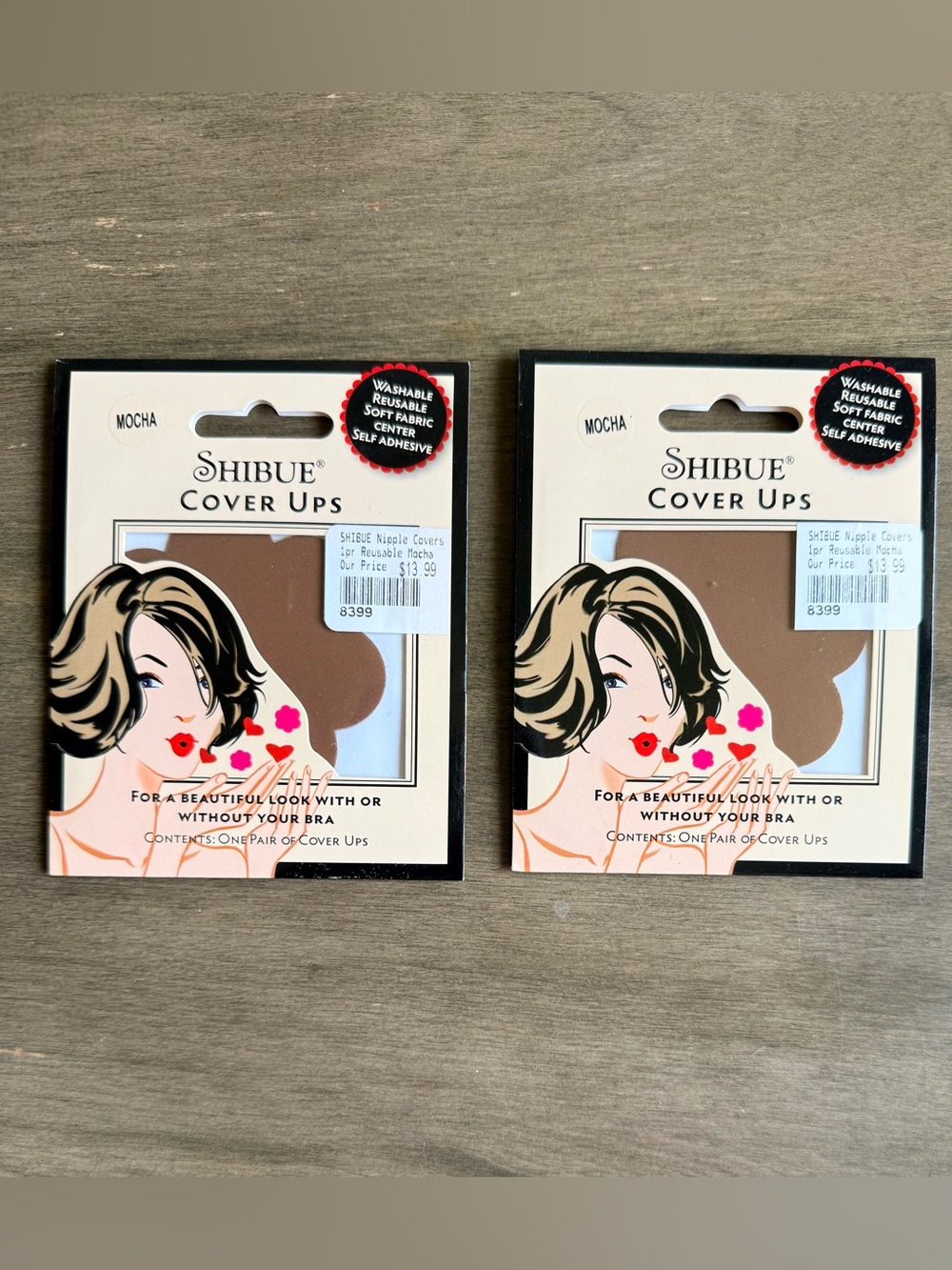 Shibue Couture Classic Nipple Cover Ups - Mocha Flower Shape - 2 Pack